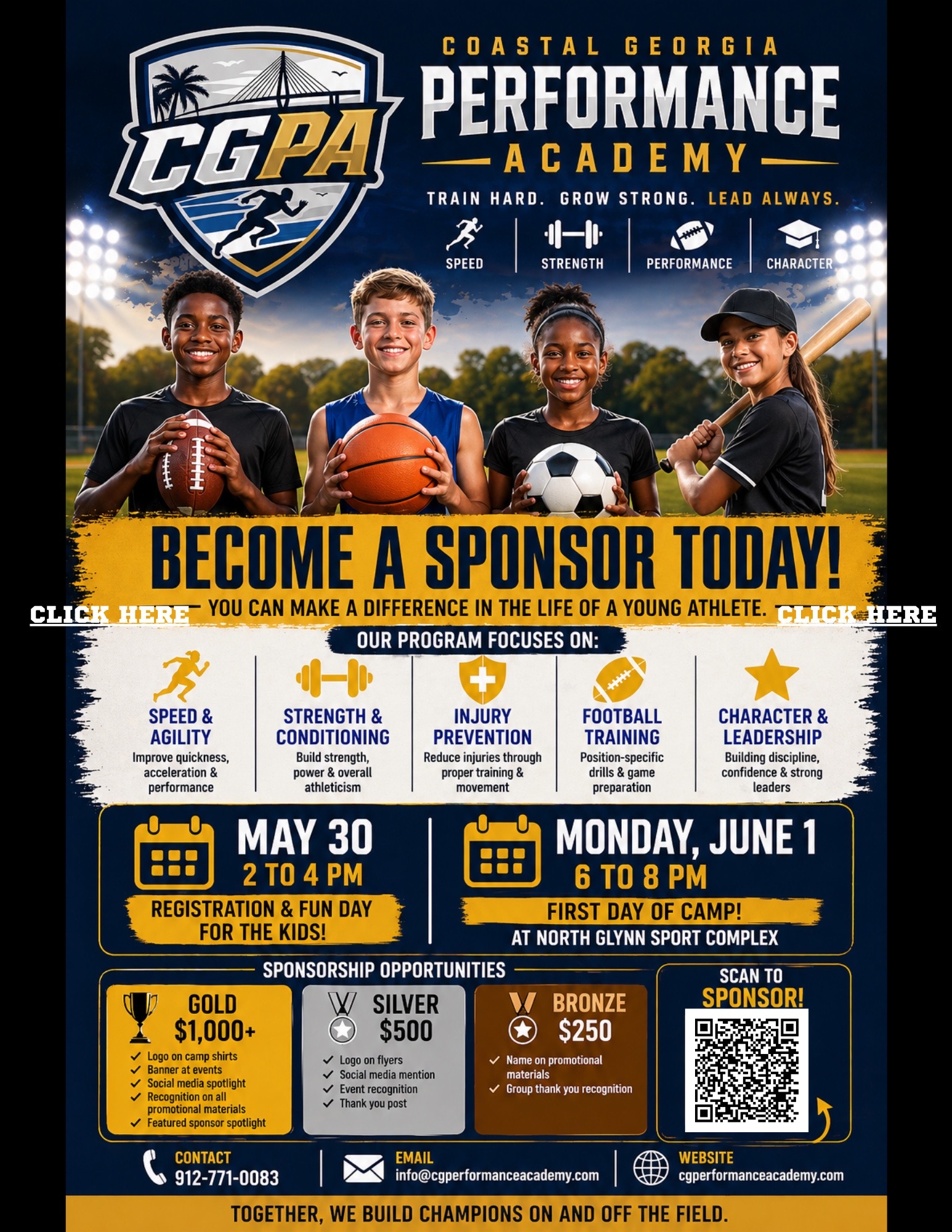 Coastal Georgia Performance Academy sponsor flyer